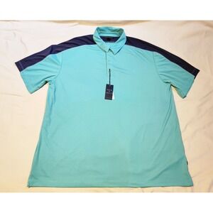 Prim + Preux 2XL Golf Polo Shirt UPF 30+ Moisture Wicking‎ Blue Black Mens